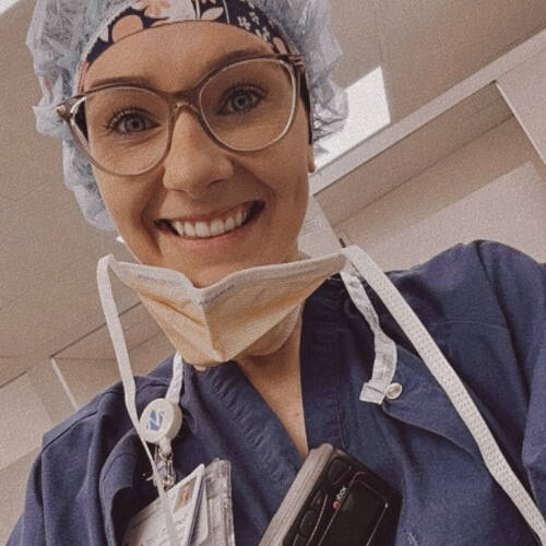 Torilyn Thiebaut Selfie in Scrubs